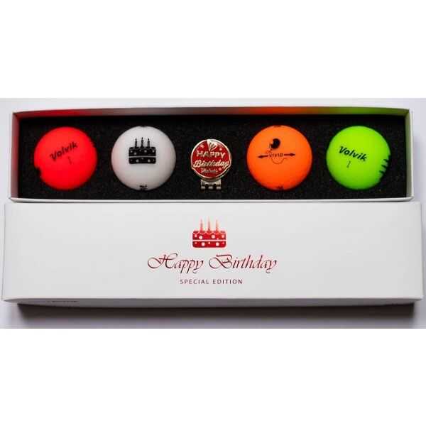 VOLVIK HAPPY BIRTHDAY PACK 4 ks Set golfových míčků