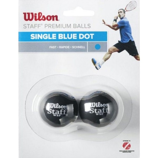 Wilson STAFF SQUASH 2 BALL BLU DOT Squashový míček