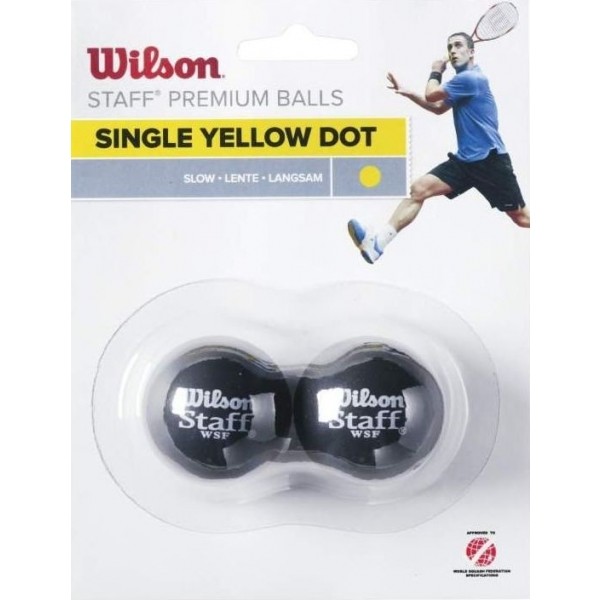 Wilson STAFF SQUASH 2 BALL YEL DOT Squashový míček