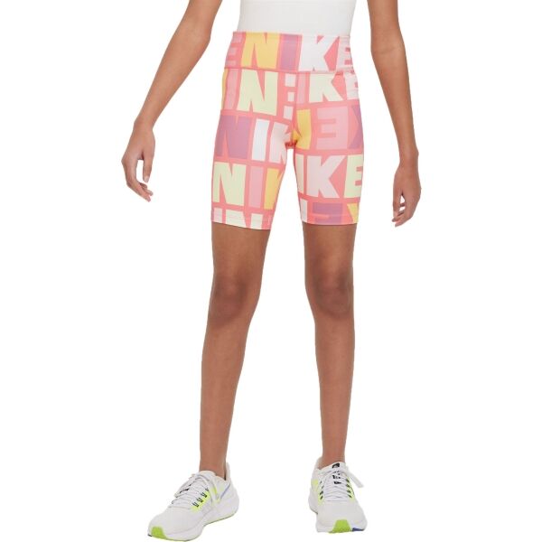 Nike DF ONE BKE SHRT LOGO PRNT Dívčí elastické šortky